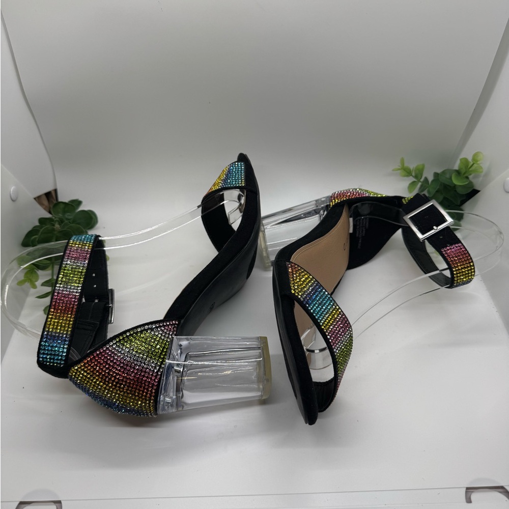 Torrid Translucent Block Heel Rainbow Embellished… - image 7